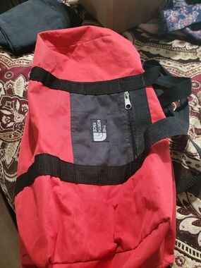 The North Face Red and Black Zip Duffel